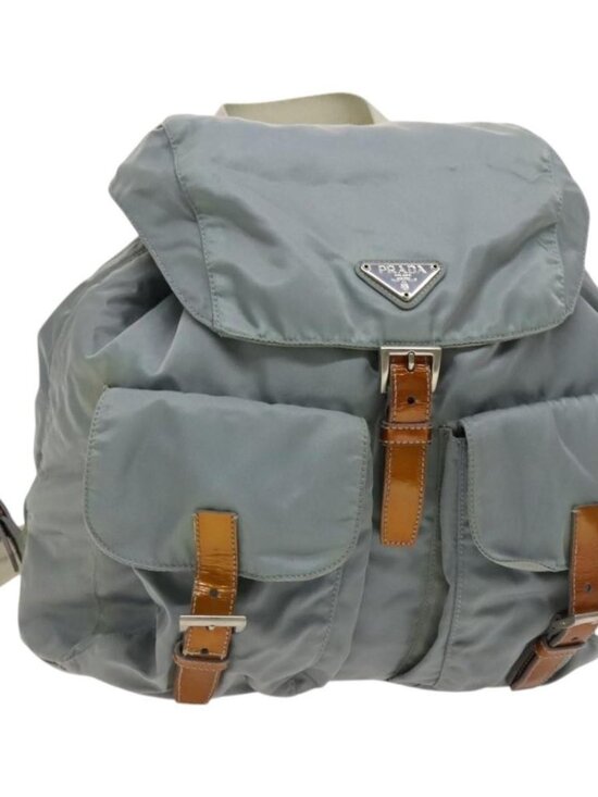 PRADA Backpack Nylon Light Blue Silver Auth 118295 main image 10